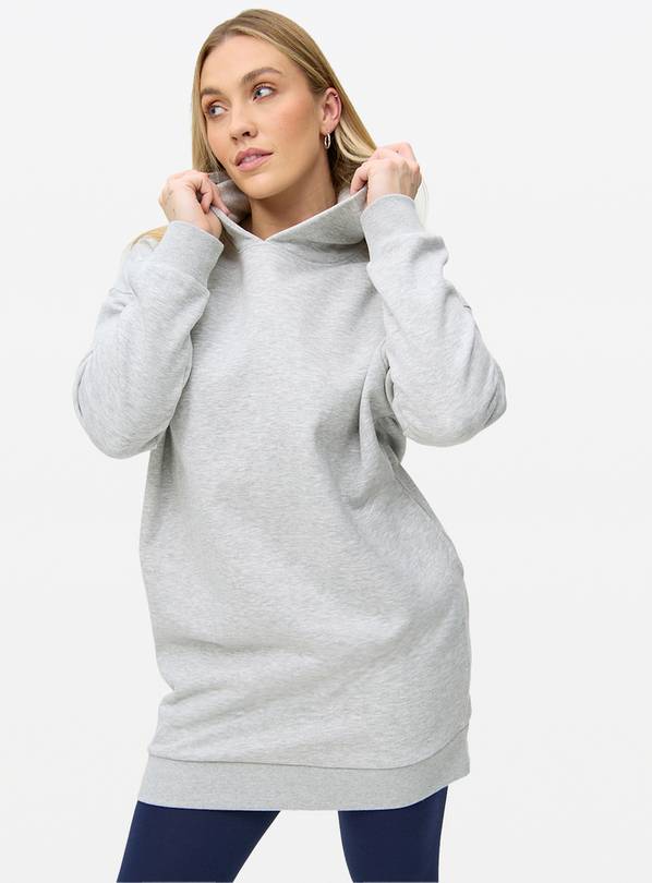 Grey Hooded Sweat Dress S